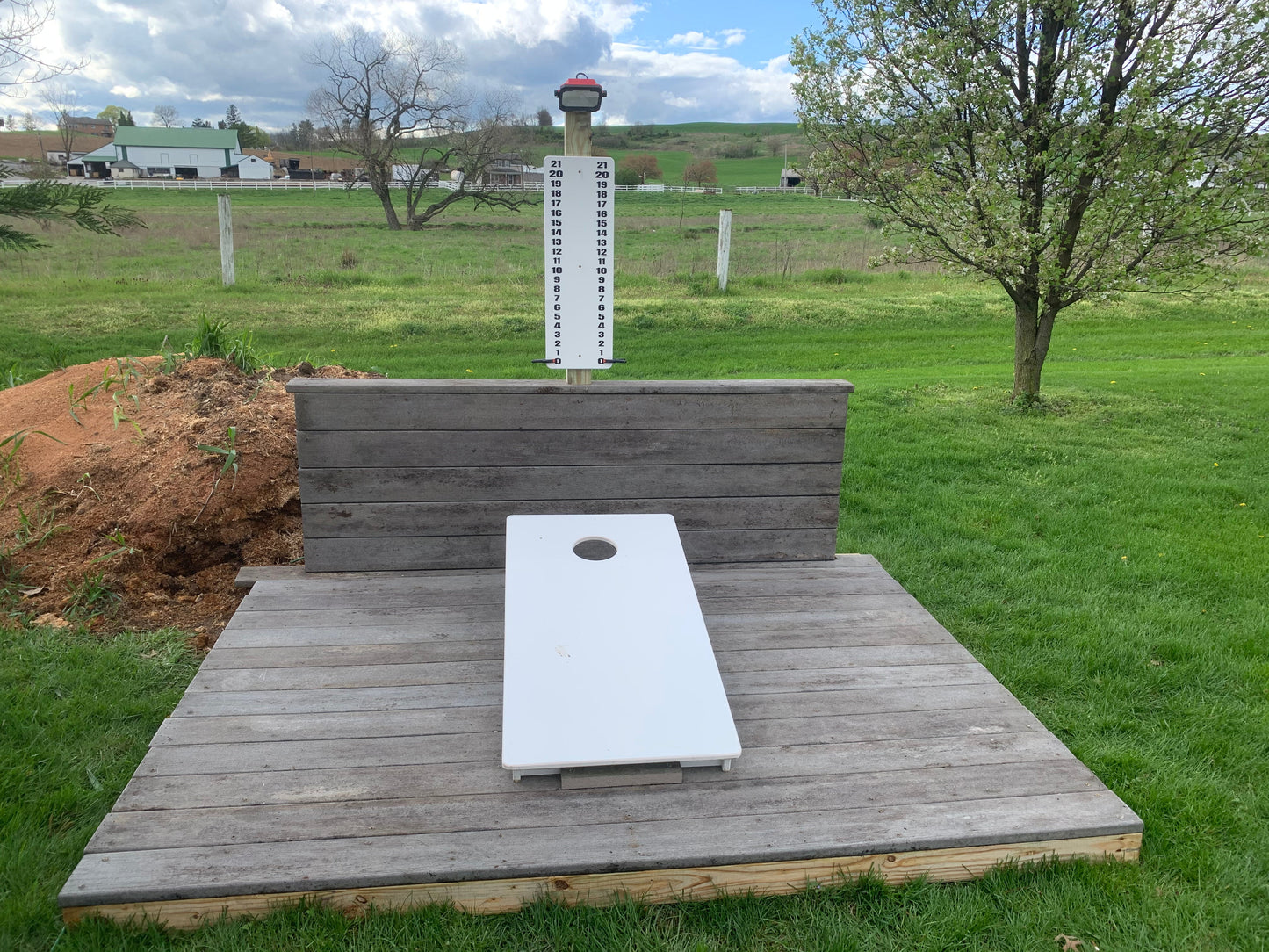 All Weather pro style cornhole boards. Made with solid white pvc tops and frames.