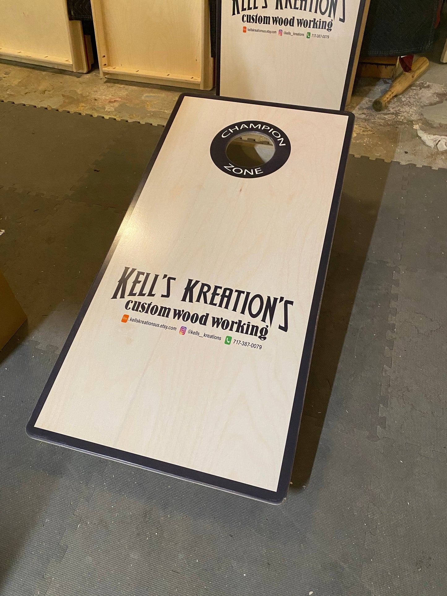 Custom designed printed/stained Pro style cornhole boards. Made with birch plywood tops and frames.